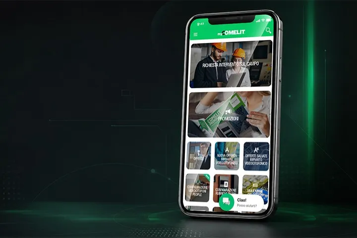 Schermata app MyComelit dedicata alla configurazione e gestione degli impianti videocitofonici