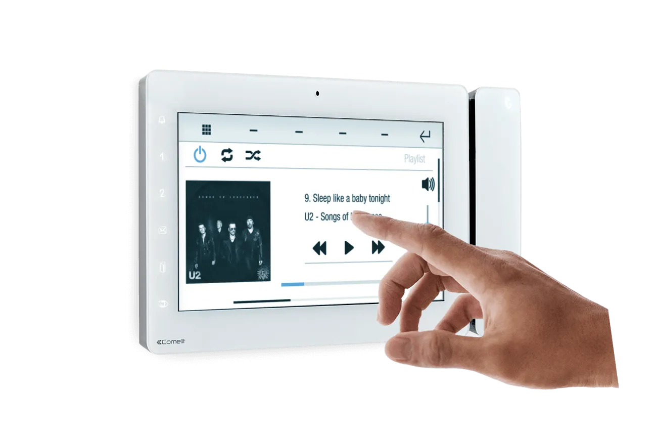 Videocitofono interno Comelit Maxi VIP con interfaccia moderna, design elegante e funzionalità audio-video avanzate