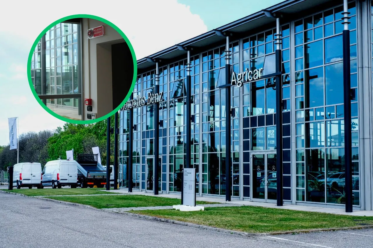 Installazione impianto di rivelazione fumi con centrale Atena Comelit presso la concessionaria Agricar realizzato da LA EDI S.r.l.