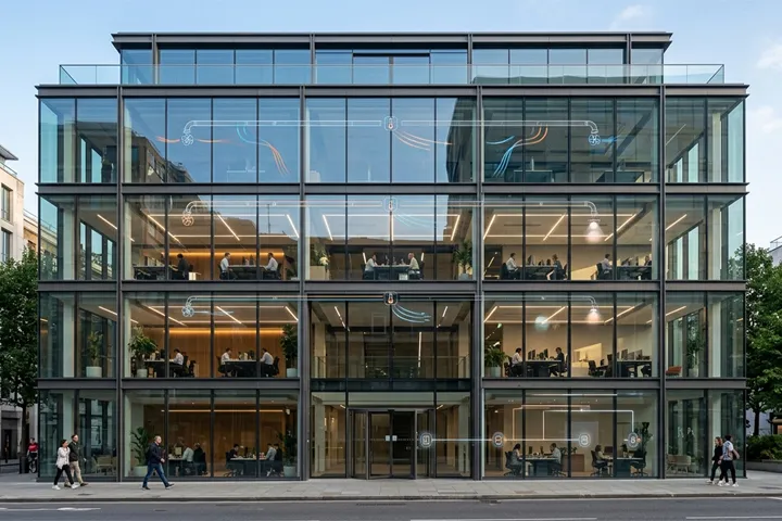 Edificio direzionale multipiano con impianto KNX per automazione e building automation