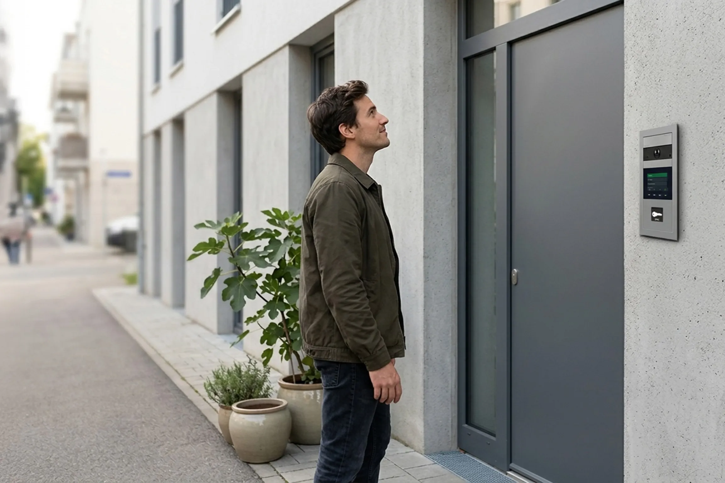 Videocitofonia IP integrata con controllo accessi in edificio professionale, soluzione Comelit