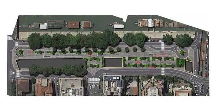 Planimetria del parcheggio di Piazza del Popolo con sicurezza integrata per infrastrutture urbane
